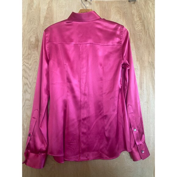 2 X 1990s Dolce & Gabbana Long Sleeve Button Down Silk Blouse Pink Green IT40 - Picture 4 of 15